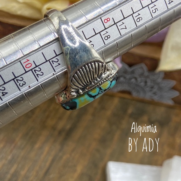 Navajo turquoise statement gem ring/Navajo turquoise ring/ souwestern jewelry - Picture 8 of 15